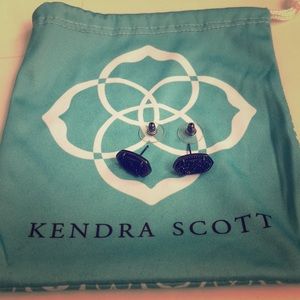 Kendra Scott Ellie gunmetal earrings -black drusy